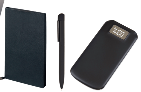 5056 Hediyelik Set 5.000 Mah Powerbank - 13x21 Defter - Metal Tükenmez Kalem - Görsel 2