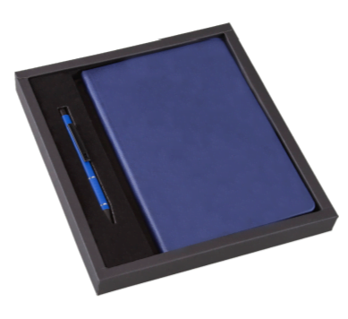 928-K Hediyelik Set 15x21 Termo Deri Not Defteri Metal Tükenmez Kalem Roller Jel Refil